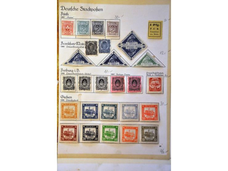 stadsposten collectie met betere ex. en diverse fiscaal w.b. Oostenrijk in album
