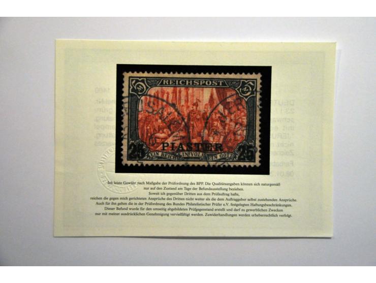 Palestina uitgebreide stempel collectie Jaffa en Jeruzalem met veel betere ex. (w.b. Mi. 23 I/ III met certificaat Lantelme 2