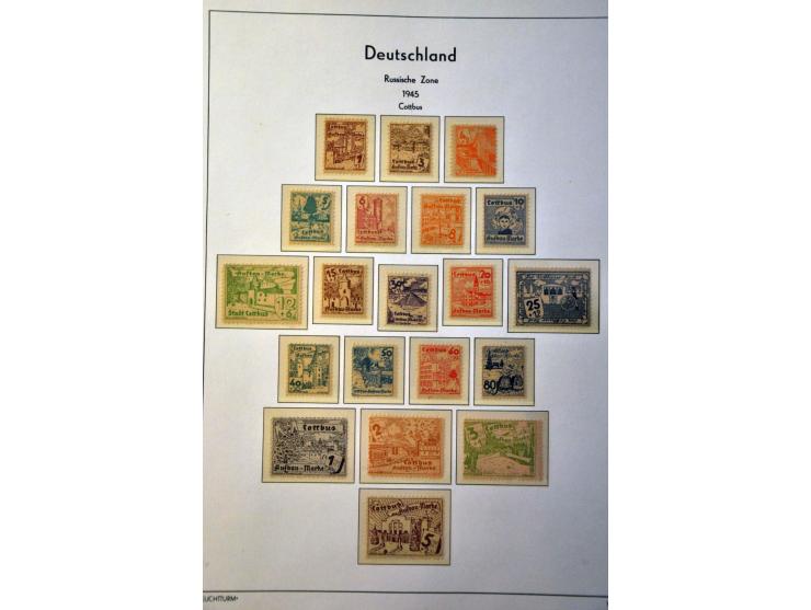 collectie met o.a. Sachsische Schwarzungen, Geallieerde Zones etc. in album en insteekboek