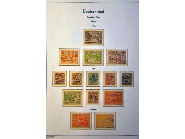collectie met o.a. Sachsische Schwarzungen, Geallieerde Zones etc. in album en insteekboek