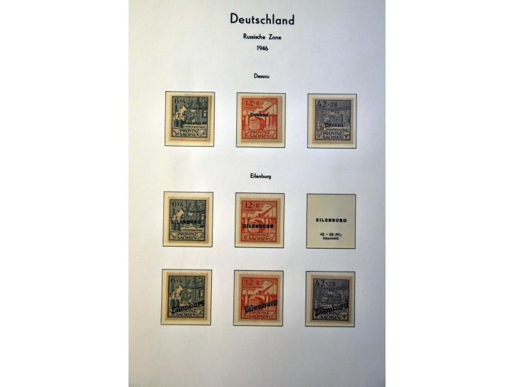collectie met o.a. Sachsische Schwarzungen, Geallieerde Zones etc. in album en insteekboek