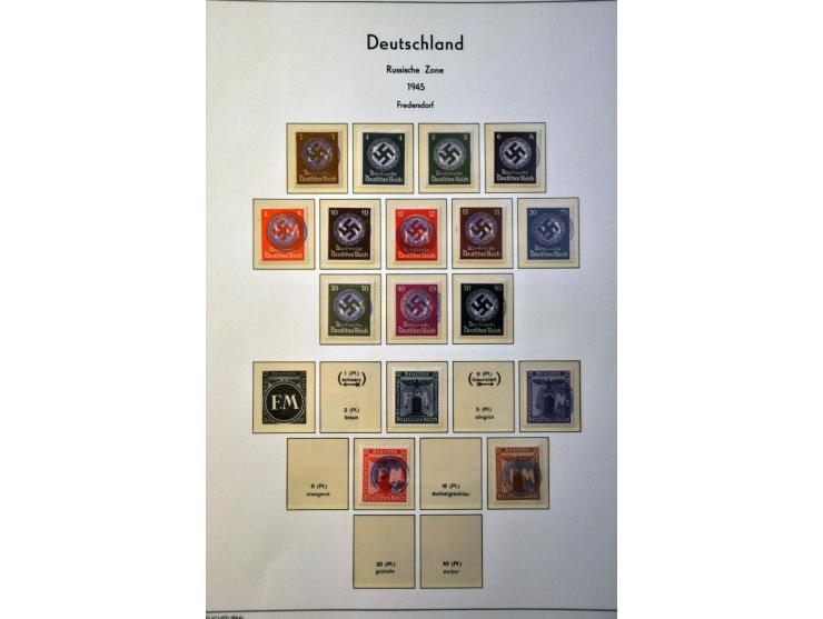 collectie met o.a. Sachsische Schwarzungen, Geallieerde Zones etc. in album en insteekboek