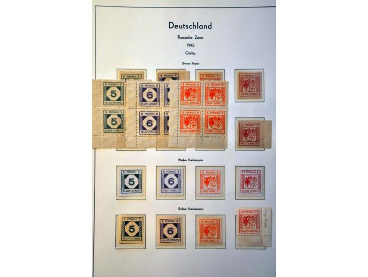 collectie met o.a. Sachsische Schwarzungen, Geallieerde Zones etc. in album en insteekboek