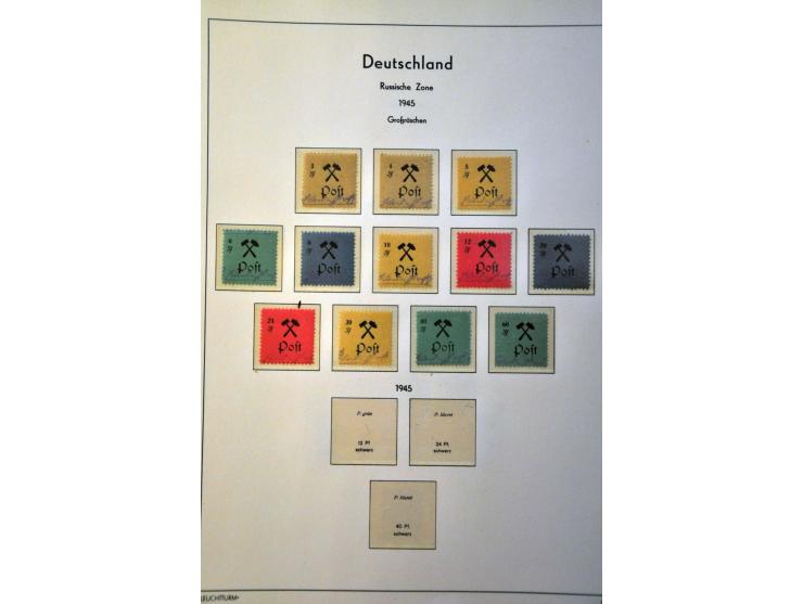 collectie met o.a. Sachsische Schwarzungen, Geallieerde Zones etc. in album en insteekboek