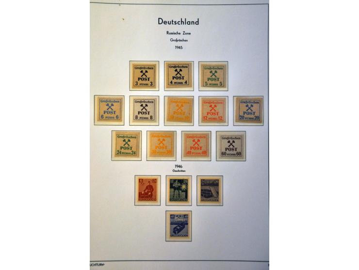 collectie met o.a. Sachsische Schwarzungen, Geallieerde Zones etc. in album en insteekboek