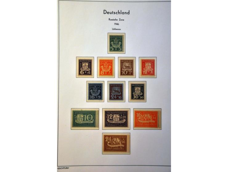 collectie met o.a. Sachsische Schwarzungen, Geallieerde Zones etc. in album en insteekboek