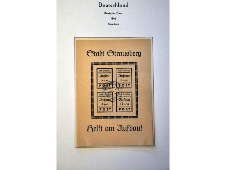collectie met o.a. Sachsische Schwarzungen, Geallieerde Zones etc. in album en insteekboek
