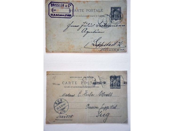 stempels Parijs, collectie vanaf ca. 1900 w.b. poststukken in 12 banden. Tevens iets literatuur