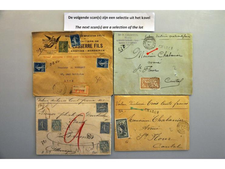 ruim 400 poststukken vanaf 1860 w.b. Sage (o.a. 15 complete kranten), militair, aangetekend, AR, retour gezonden, chargé, etc