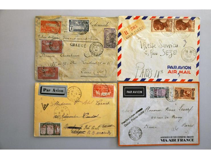 tot ca. 1960, ruim 800 poststukken w.b. veel beter materiaal o.a. aangetekend, luchtpost, goede frankeringen etc. in doosje
