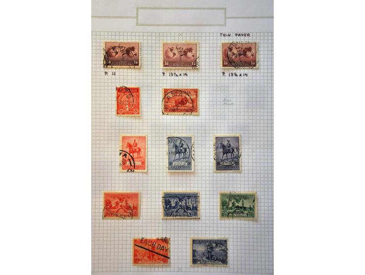 collectie gestempeld 1912-1990 met veel kangaroos en George V in blanco Zonnebloem album