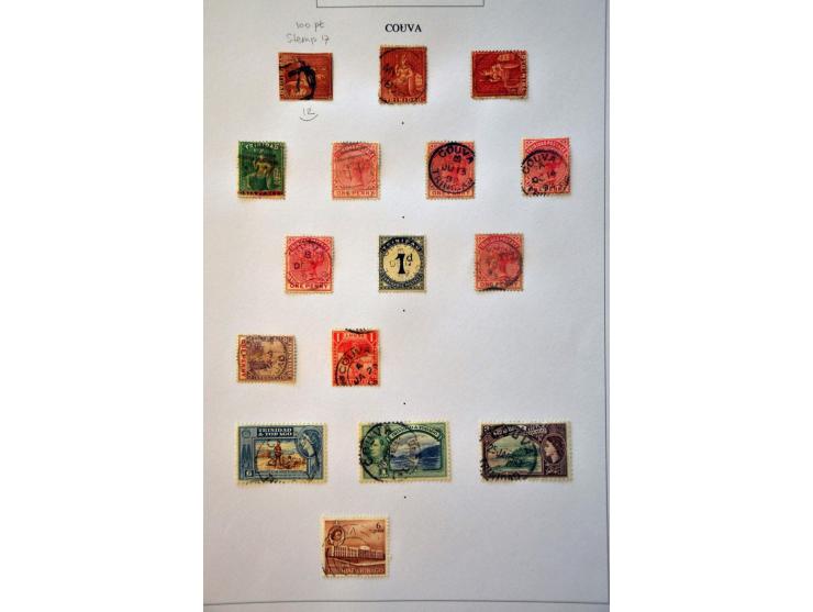 en Trinidad mooie stempelcollectie (postmarks) ruim 440 ex. met betere ex. en mooie afdrukken mooi opgezet in ringband