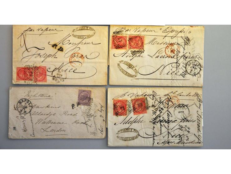 tot ca. 1875, ca. 200 poststukken w.b. voorfilatelie, buitenlandse bestemmingen, iets oude staten, betere frankeringen etc. i