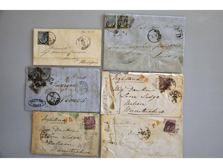 tot ca. 1875, ca. 200 poststukken w.b. voorfilatelie, buitenlandse bestemmingen, iets oude staten, betere frankeringen etc. i