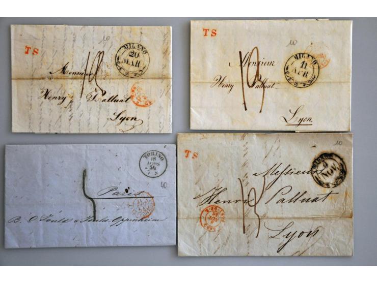 tot ca. 1875, ca. 200 poststukken w.b. voorfilatelie, buitenlandse bestemmingen, iets oude staten, betere frankeringen etc. i