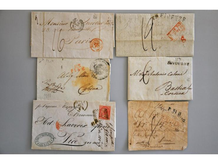 tot ca. 1875, ca. 200 poststukken w.b. voorfilatelie, buitenlandse bestemmingen, iets oude staten, betere frankeringen etc. i