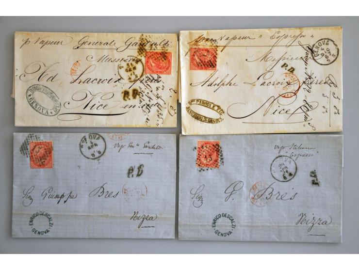 tot ca. 1875, ca. 200 poststukken w.b. voorfilatelie, buitenlandse bestemmingen, iets oude staten, betere frankeringen etc. i