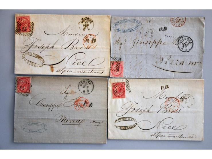 tot ca. 1875, ca. 200 poststukken w.b. voorfilatelie, buitenlandse bestemmingen, iets oude staten, betere frankeringen etc. i