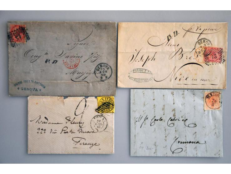 tot ca. 1875, ca. 200 poststukken w.b. voorfilatelie, buitenlandse bestemmingen, iets oude staten, betere frankeringen etc. i
