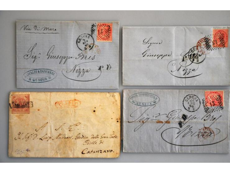 tot ca. 1875, ca. 200 poststukken w.b. voorfilatelie, buitenlandse bestemmingen, iets oude staten, betere frankeringen etc. i