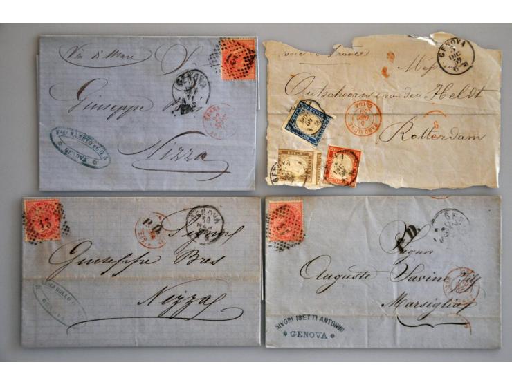 tot ca. 1875, ca. 200 poststukken w.b. voorfilatelie, buitenlandse bestemmingen, iets oude staten, betere frankeringen etc. i