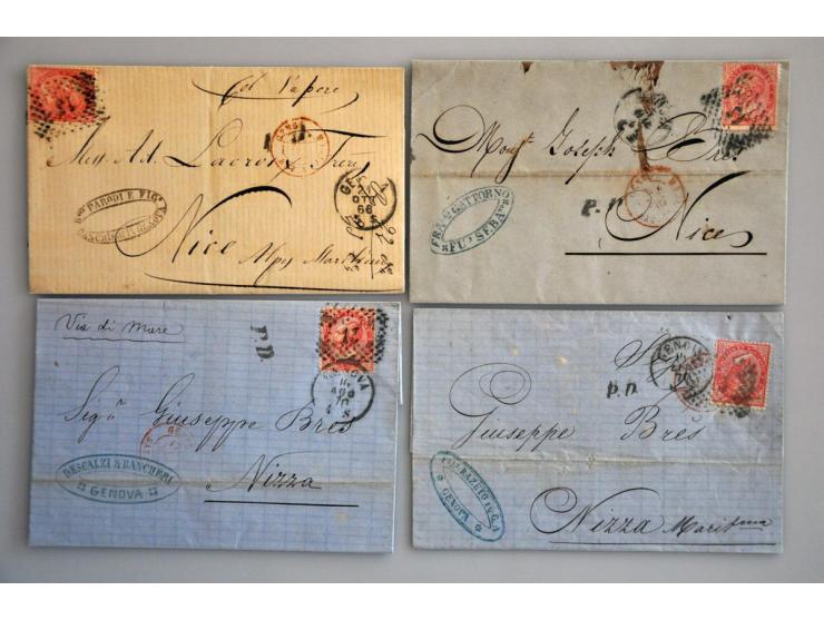 tot ca. 1875, ca. 200 poststukken w.b. voorfilatelie, buitenlandse bestemmingen, iets oude staten, betere frankeringen etc. i