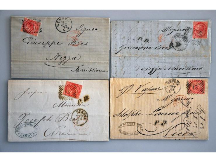 tot ca. 1875, ca. 200 poststukken w.b. voorfilatelie, buitenlandse bestemmingen, iets oude staten, betere frankeringen etc. i