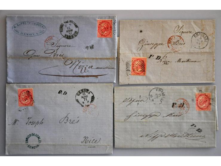 tot ca. 1875, ca. 200 poststukken w.b. voorfilatelie, buitenlandse bestemmingen, iets oude staten, betere frankeringen etc. i
