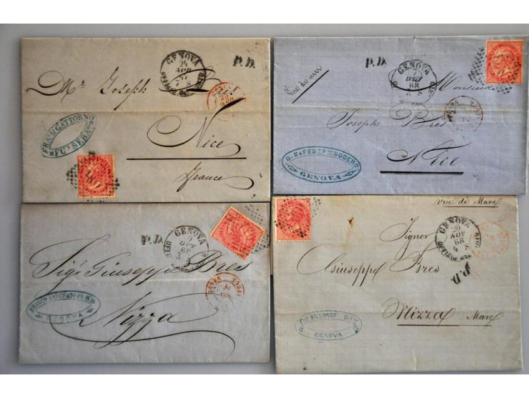 tot ca. 1875, ca. 200 poststukken w.b. voorfilatelie, buitenlandse bestemmingen, iets oude staten, betere frankeringen etc. i