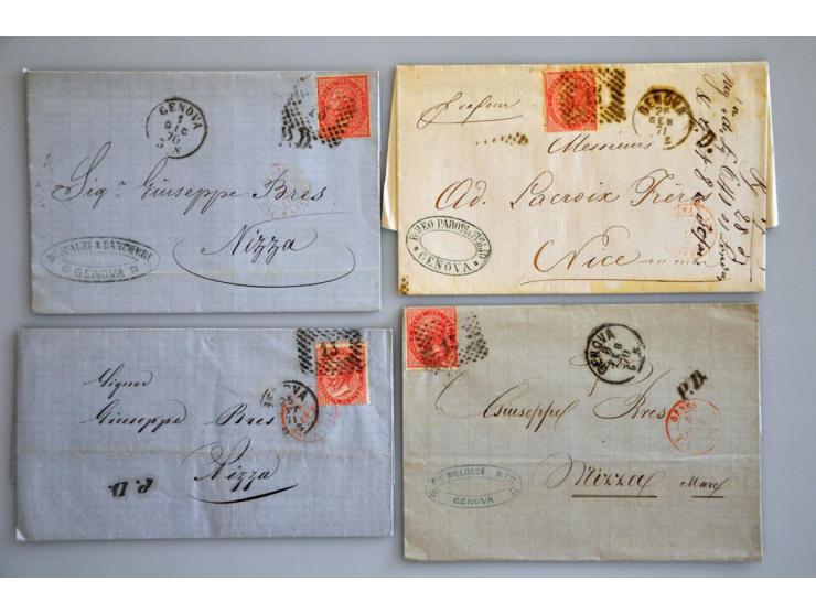 tot ca. 1875, ca. 200 poststukken w.b. voorfilatelie, buitenlandse bestemmingen, iets oude staten, betere frankeringen etc. i
