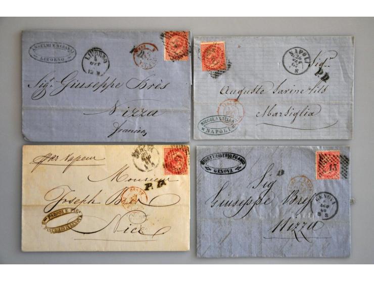 tot ca. 1875, ca. 200 poststukken w.b. voorfilatelie, buitenlandse bestemmingen, iets oude staten, betere frankeringen etc. i