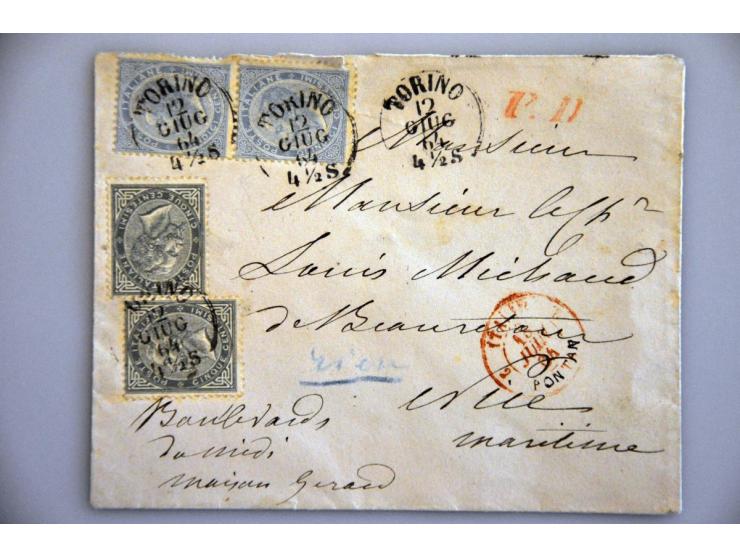 tot ca. 1875, ca. 200 poststukken w.b. voorfilatelie, buitenlandse bestemmingen, iets oude staten, betere frankeringen etc. i