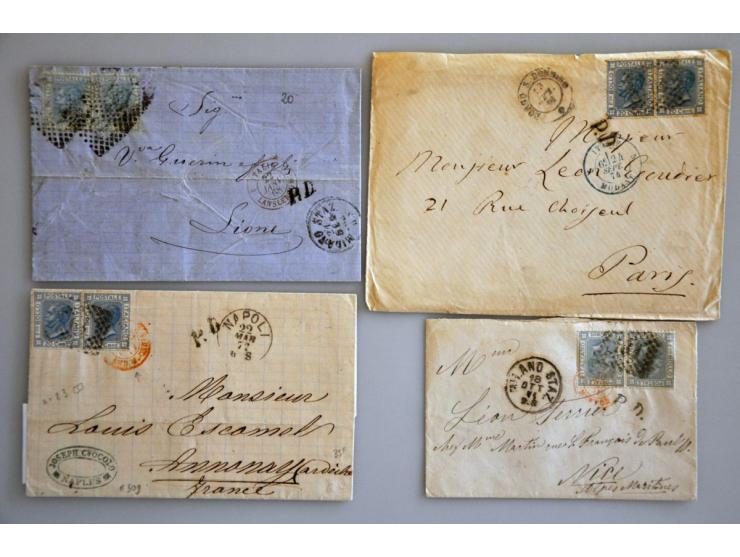 tot ca. 1875, ca. 200 poststukken w.b. voorfilatelie, buitenlandse bestemmingen, iets oude staten, betere frankeringen etc. i