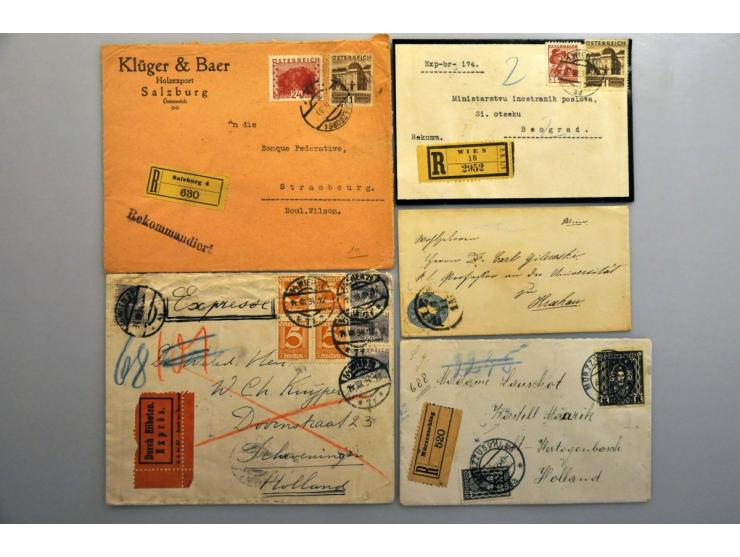 post(waarde)stukken, ca. 400 ex. w.b. veel beter materiaal, Lombardije & Venetië, Levant, Bosnië-Herzegowina  etc. in archief