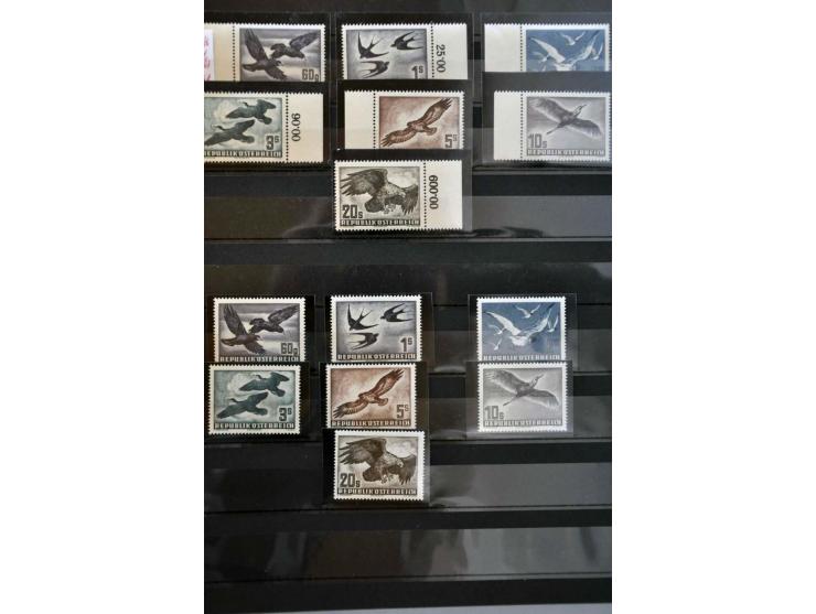voorraad vanaf 1945 met betere series meest **  (klederdrachten 6x, luchtpost vogels 3x etc.) in 6 insteekboeken