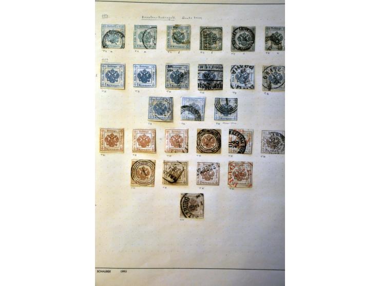 collectie klassiek deels gespecialiseerd w.b. stempels in blanco album