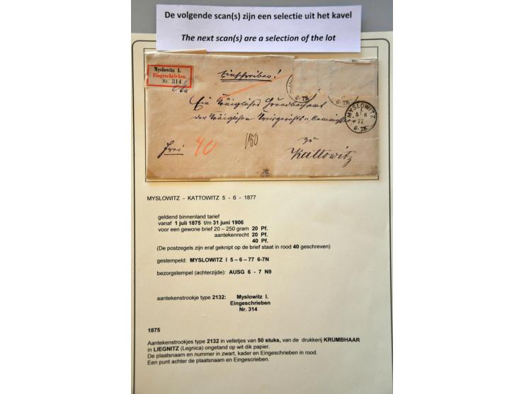 collectie posthistorie 1818 - 1950 w.b. bezetting Pruissen, Rusland, Duitsland en Rusland meer dan 500 poststukken in 9 bande
