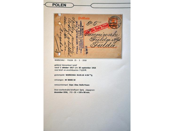 collectie posthistorie 1818 - 1950 w.b. bezetting Pruissen, Rusland, Duitsland en Rusland meer dan 500 poststukken in 9 bande