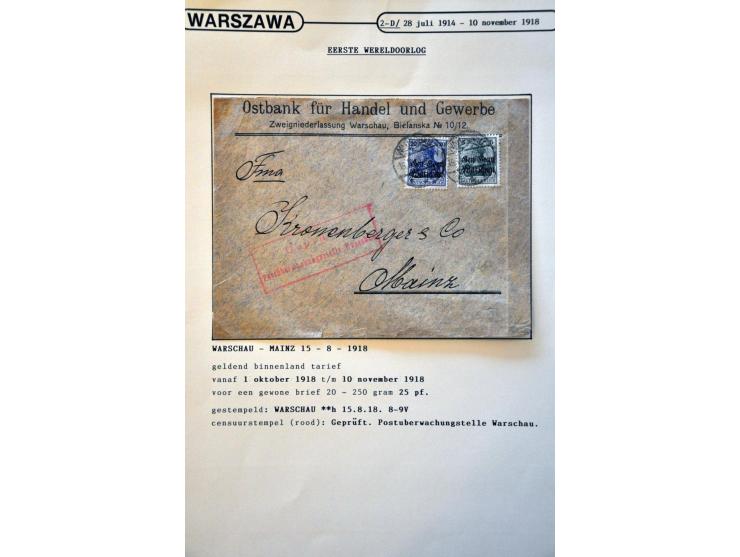 collectie posthistorie 1818 - 1950 w.b. bezetting Pruissen, Rusland, Duitsland en Rusland meer dan 500 poststukken in 9 bande