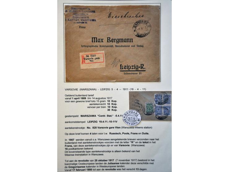 collectie posthistorie 1818 - 1950 w.b. bezetting Pruissen, Rusland, Duitsland en Rusland meer dan 500 poststukken in 9 bande