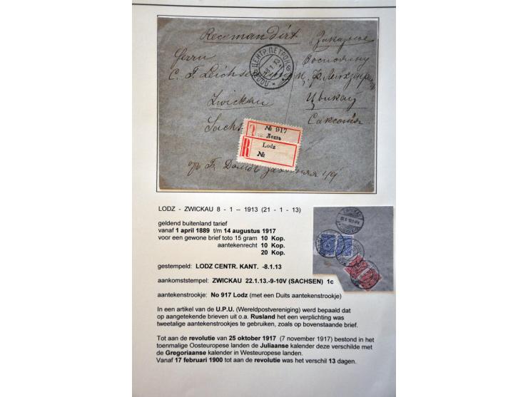 collectie posthistorie 1818 - 1950 w.b. bezetting Pruissen, Rusland, Duitsland en Rusland meer dan 500 poststukken in 9 bande
