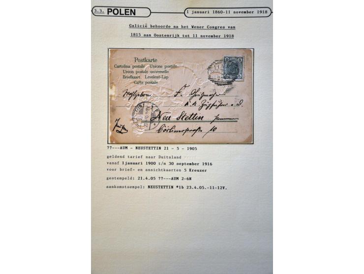 collectie posthistorie 1818 - 1950 w.b. bezetting Pruissen, Rusland, Duitsland en Rusland meer dan 500 poststukken in 9 bande