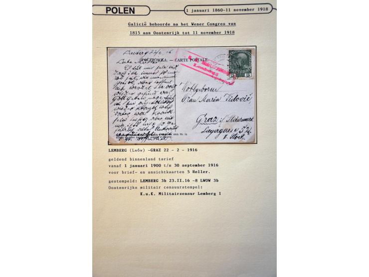collectie posthistorie 1818 - 1950 w.b. bezetting Pruissen, Rusland, Duitsland en Rusland meer dan 500 poststukken in 9 bande