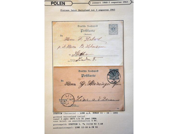 collectie posthistorie 1818 - 1950 w.b. bezetting Pruissen, Rusland, Duitsland en Rusland meer dan 500 poststukken in 9 bande