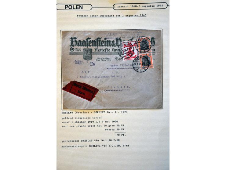collectie posthistorie 1818 - 1950 w.b. bezetting Pruissen, Rusland, Duitsland en Rusland meer dan 500 poststukken in 9 bande