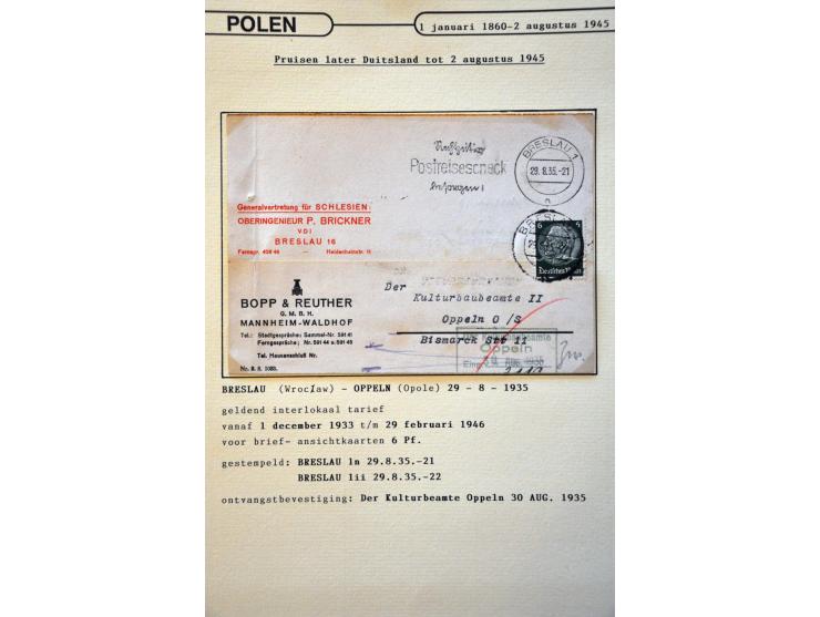 collectie posthistorie 1818 - 1950 w.b. bezetting Pruissen, Rusland, Duitsland en Rusland meer dan 500 poststukken in 9 bande