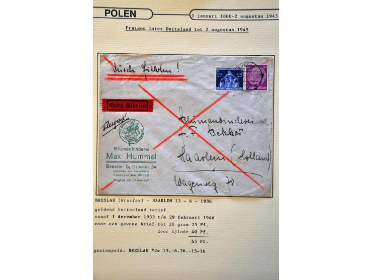 collectie posthistorie 1818 - 1950 w.b. bezetting Pruissen, Rusland, Duitsland en Rusland meer dan 500 poststukken in 9 bande