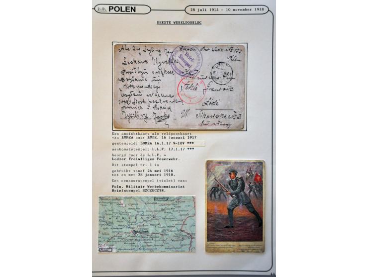 collectie posthistorie 1818 - 1950 w.b. bezetting Pruissen, Rusland, Duitsland en Rusland meer dan 500 poststukken in 9 bande