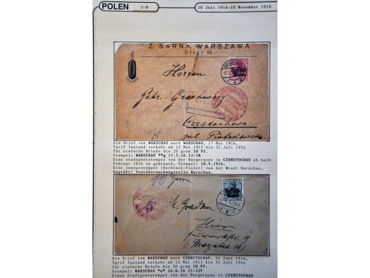 collectie posthistorie 1818 - 1950 w.b. bezetting Pruissen, Rusland, Duitsland en Rusland meer dan 500 poststukken in 9 bande