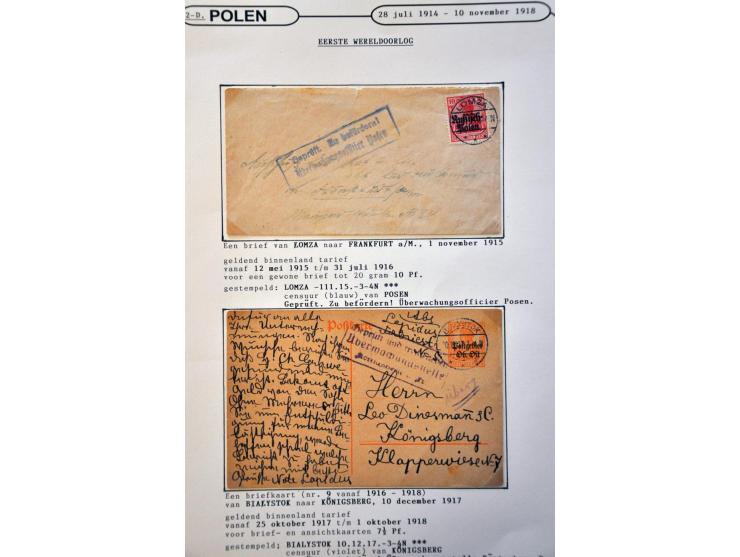 collectie posthistorie 1818 - 1950 w.b. bezetting Pruissen, Rusland, Duitsland en Rusland meer dan 500 poststukken in 9 bande